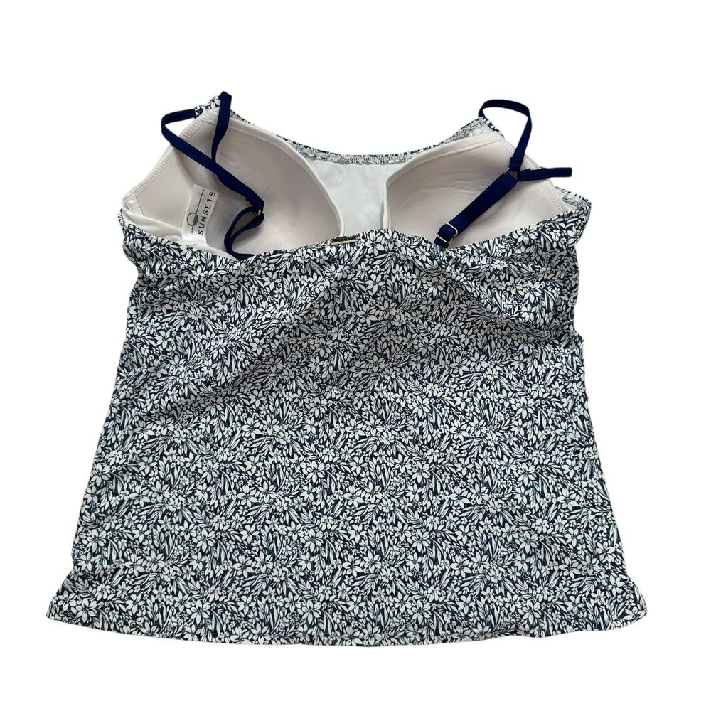 SUNSETS Taylor Underwire Tankini Top in Blue Floral Sz 40E 38F 38G #75EFGH Swim - Picture 3 of 7